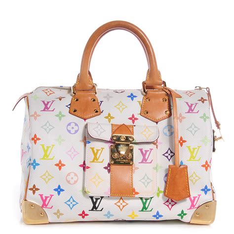 louis vuitton monogram multicolor speedy 30 white|louis Vuitton Speedy size chart.